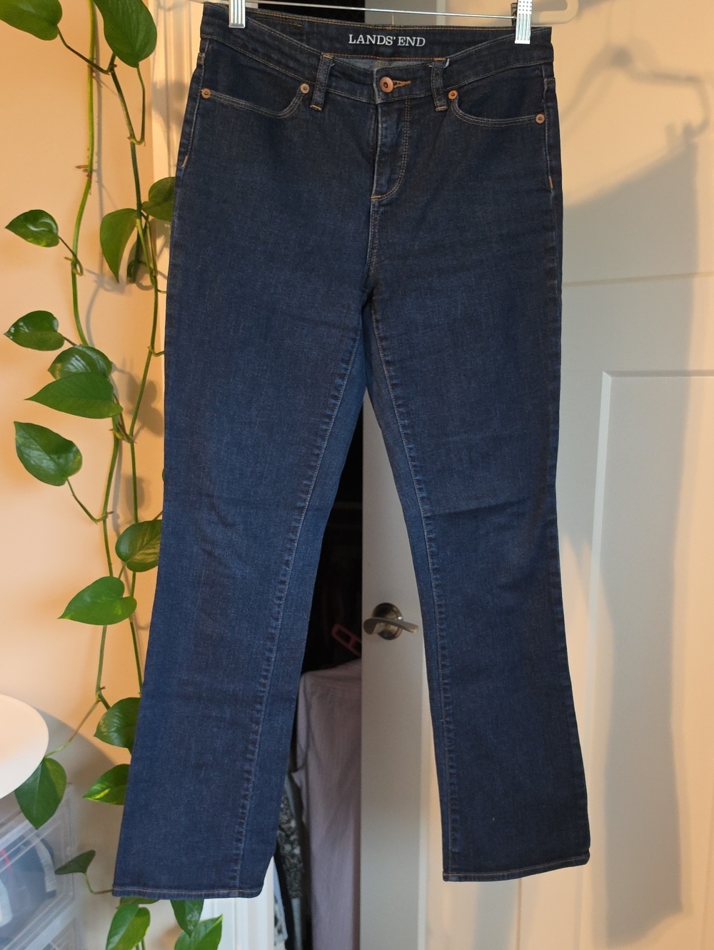 Lands' End Women's Dark Indigo Boot-Cut Jeans